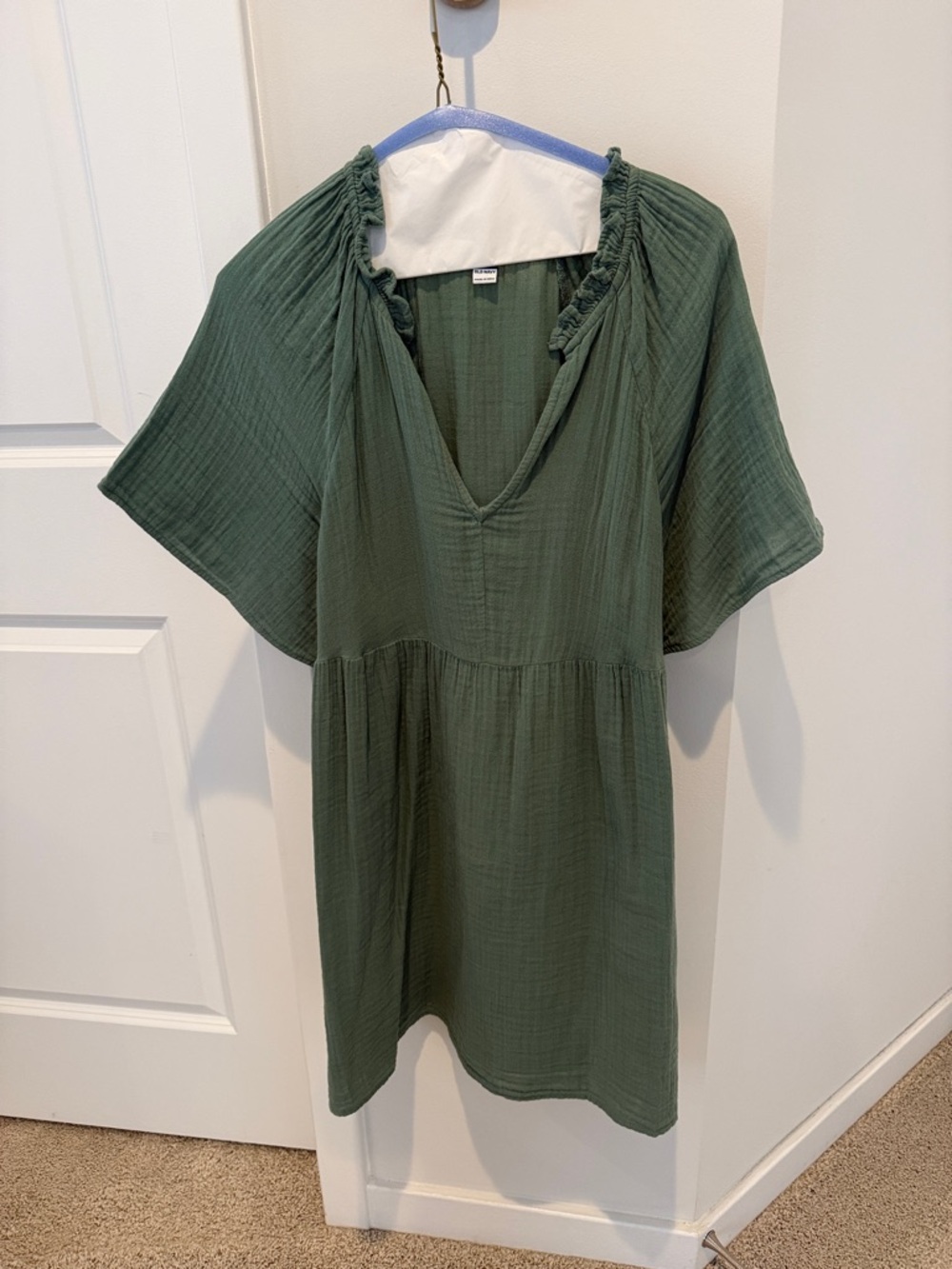 Old Navy Olive Green V-Neck Dress